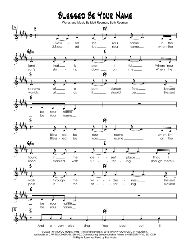 Blessed Be Your Name (arr. Brian Kim)