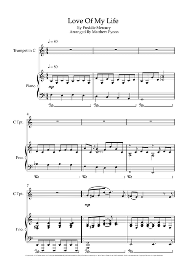 Love Of My Life (arr. Matthew pyeon)