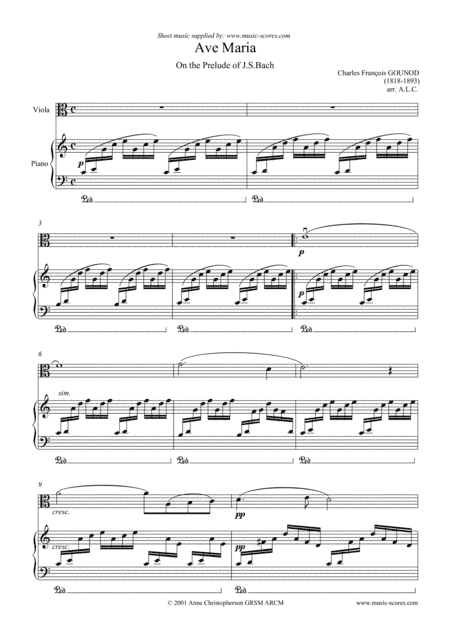 Ave Maria - Viola and Piano (arr. Anne Christopherson GRSM ARCM)