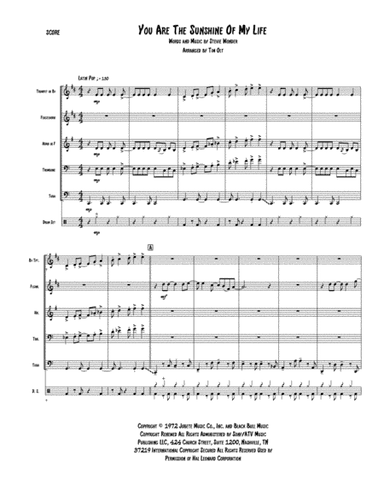 You Are The Sunshine Of My Life (arr. Tim Olt)