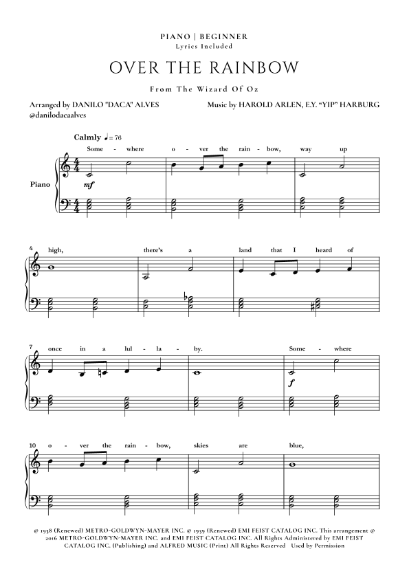 Over The Rainbow (arr. Danilo "Daca" Alves)
