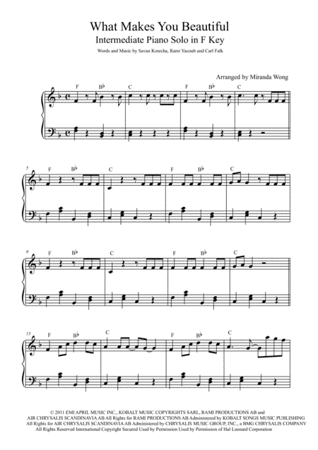 What Makes You Beautiful (arr. Miranda Wong)