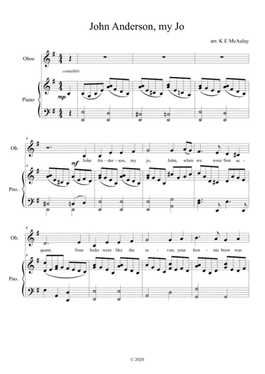 John Anderson my Jo, song by Robert Burns (arr. Karen E McAulay)