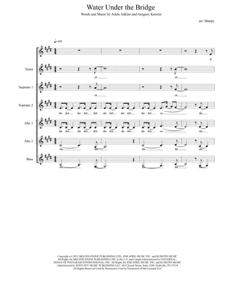 Water Under The Bridge (arr. Bryan Sharpe)