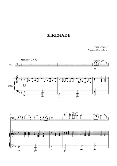 Serenade | Schubert | Trombone | Piano (arr. Milanov)