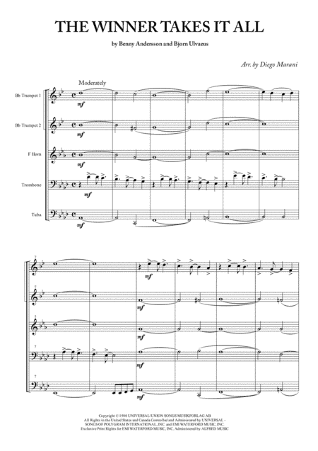 The Winner Takes It All (arr. Diego Marani)