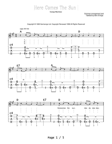 Here Comes The Sun (arr. Ben D'Ooge)