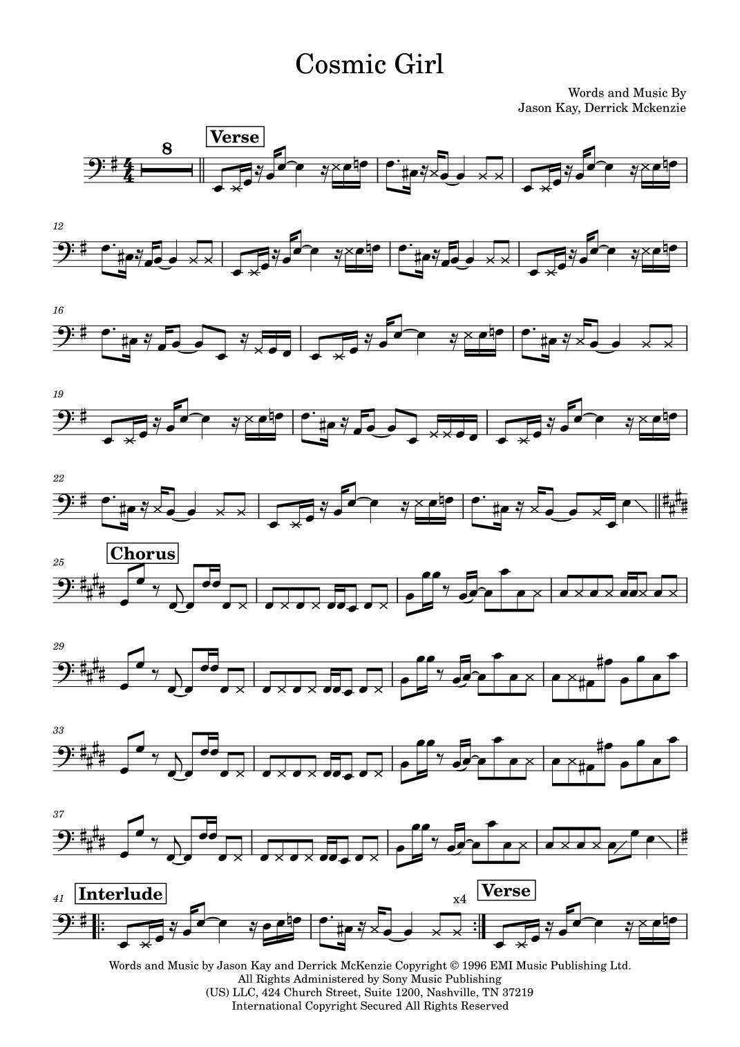 Cosmic Girl (arr. Marcus Gram Jacobsen)