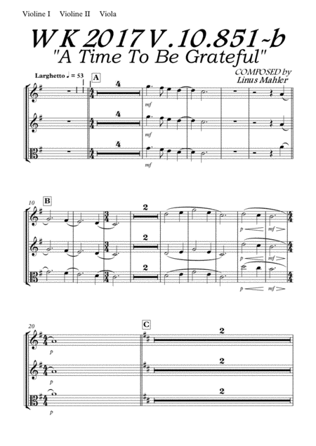 A Time to be Grateful - Violins + Violas