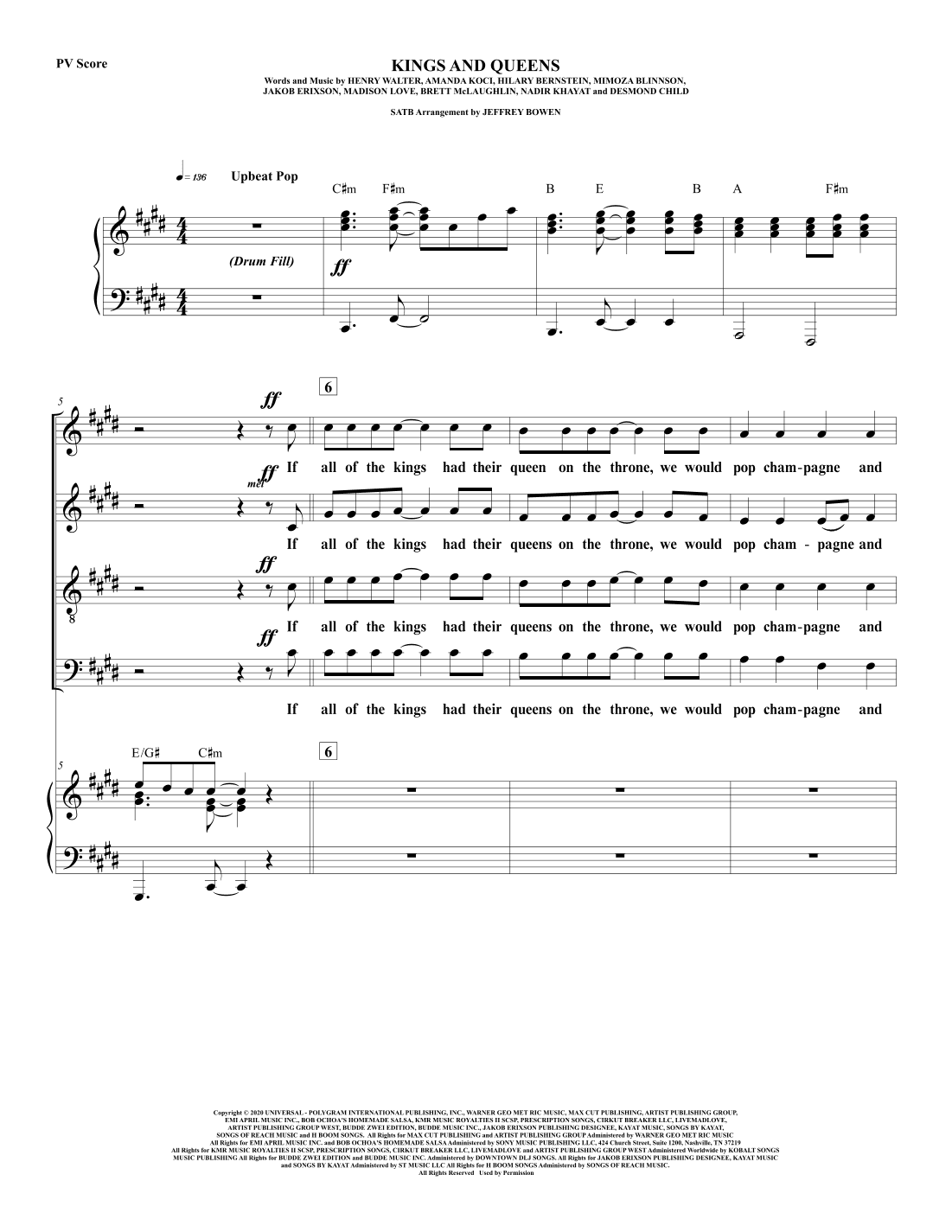 Kings & Queens (arr. Jeffrey Bowen)