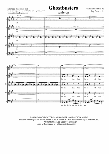 Ghostbusters (arr. Mister Tim)