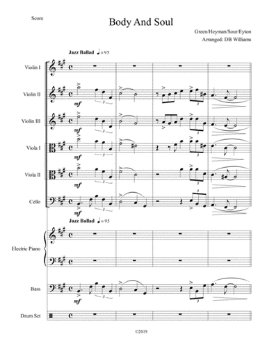 Body And Soul  from THREE'S A CROWD (arr. DB Williams)