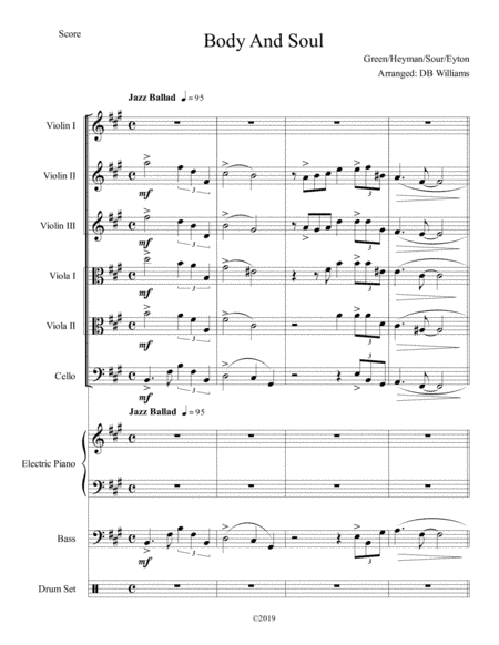 Body And Soul  from THREE'S A CROWD (arr. DB Williams)