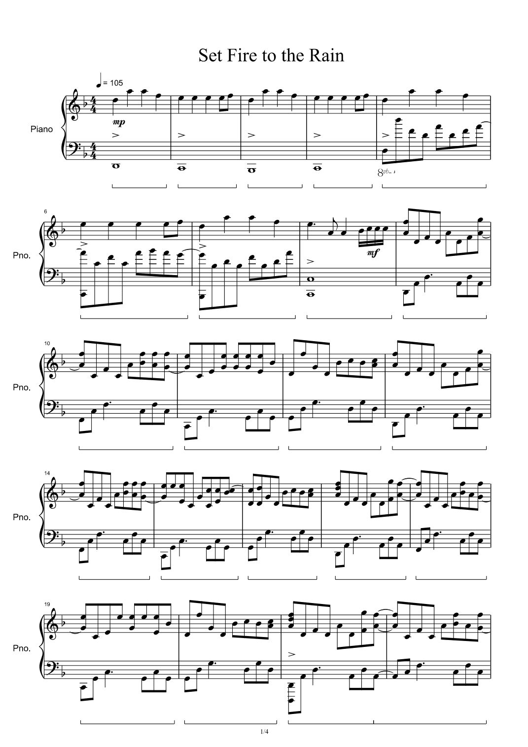 Set Fire To The Rain (arr. Adele Adkins)