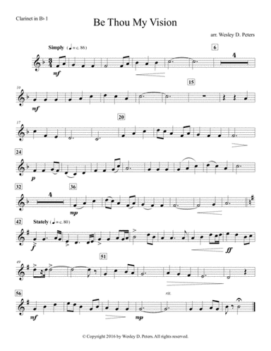 Be Thou My Vision (Clarinet Sextet) (arr. Wesley D. Peters)