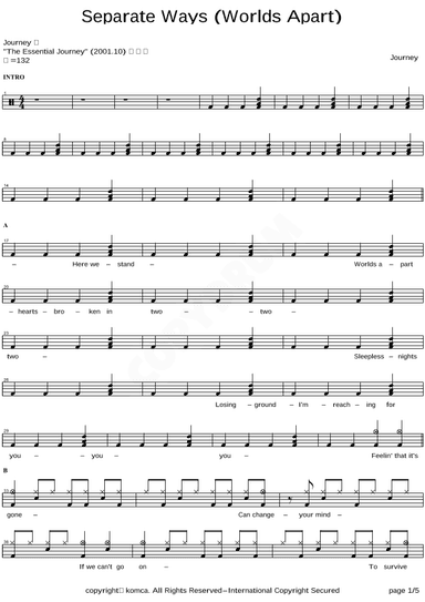 Separate Ways (worlds Apart) (arr. COPYDRUM)