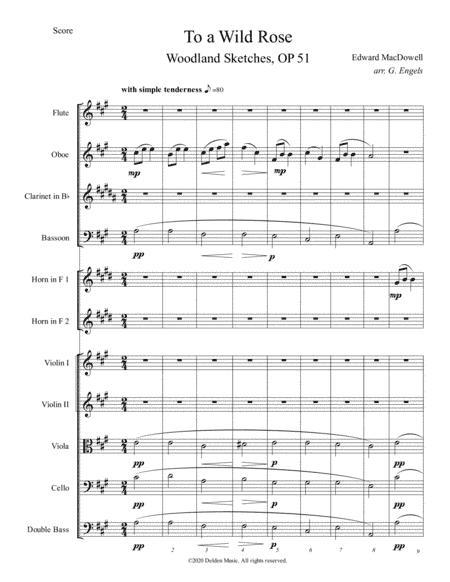 To a Wild Rose from Woodlland Sketches (arr. Gerhard Engels)