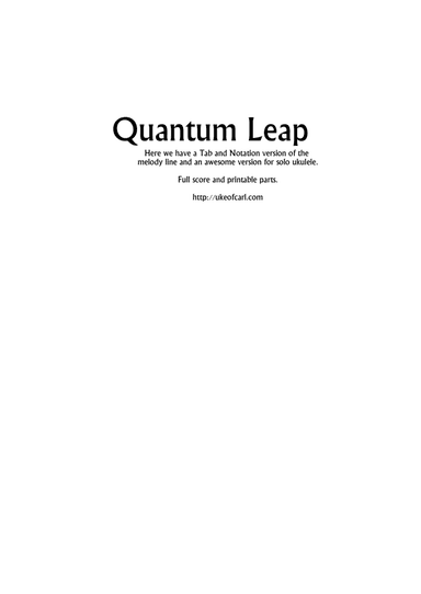 Quantum Leap (arr. Uke of Carl)