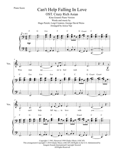 Can't Help Falling In Love (arr. Jesica Yap)