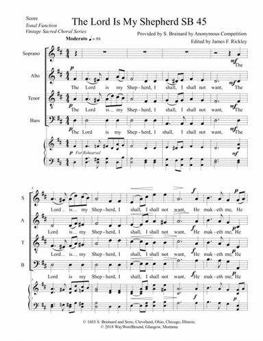 The Lord Is My Shepherd (SB 45) (arr. James F. Rickley)