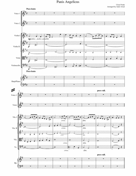 Cesar Frank : Panis Angelicus for 2 Voices and String Orchestra with Piano or Harp in G (arr. Amir Awad)