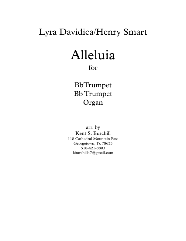 ALLELUIA for Two Trumpets and Organ (arr. Kent S. Burchill)