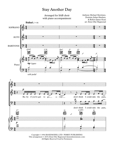 Stay Another Day (arr. Knut Olav Rygnestad)
