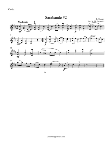 Sarabande #2 (arr. Nick Lacanski)