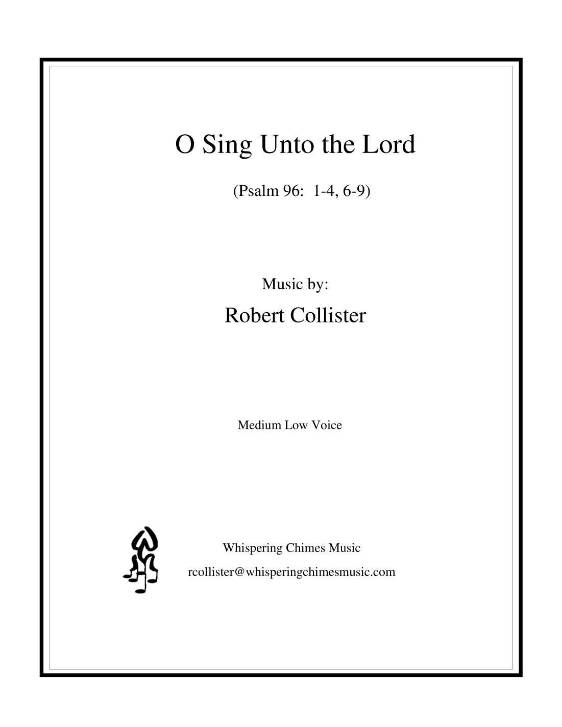 O Sing Unto the Lord (medium low voice)