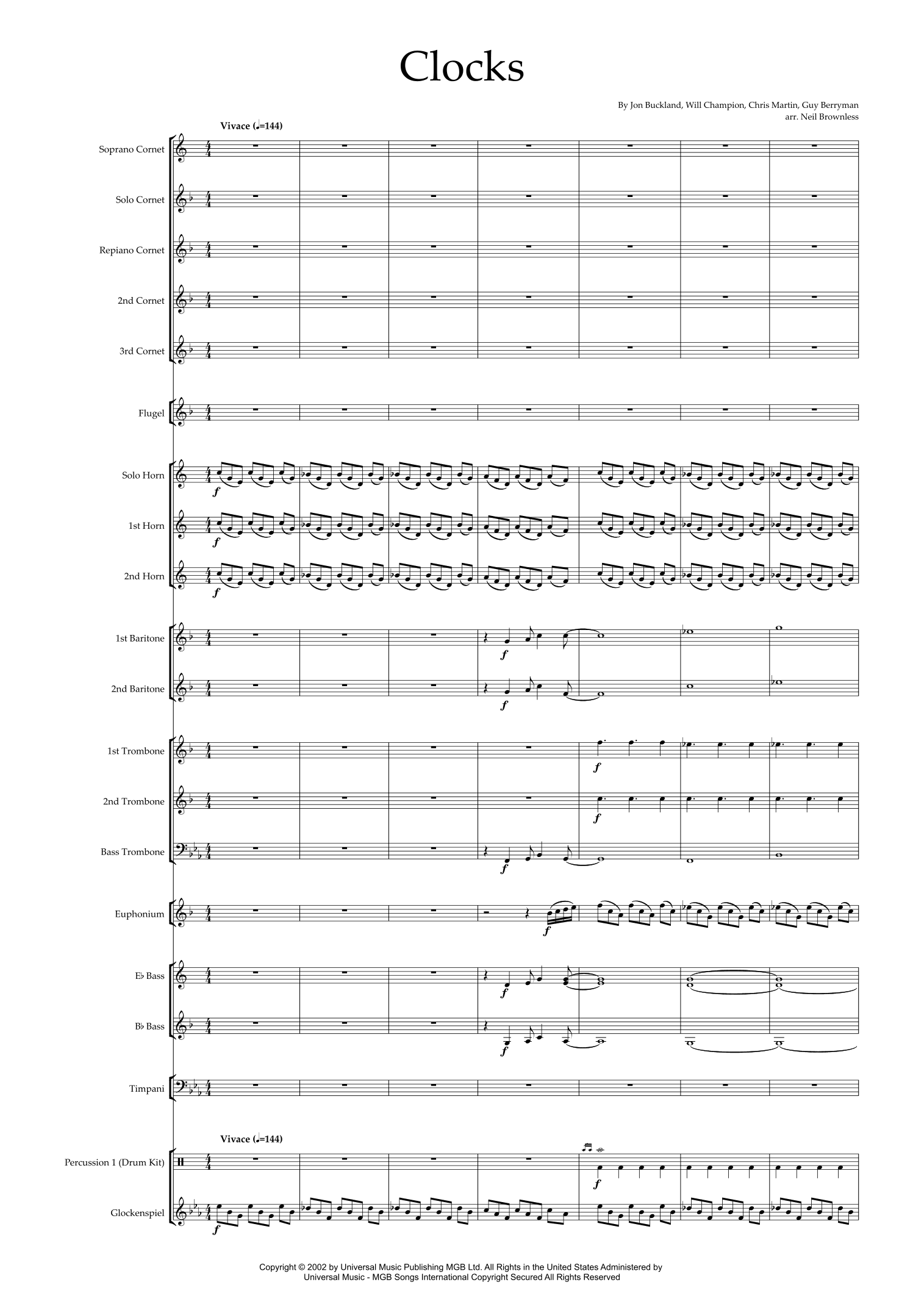 Clocks (arr. Neil Brownless)