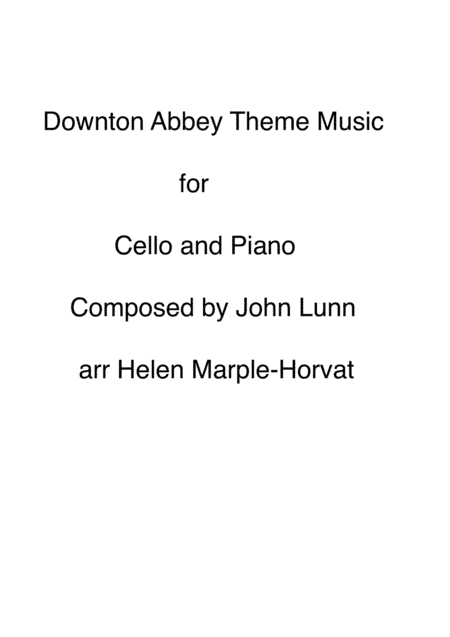 Downton Abbey (theme) (arr. HELEN MARPLE-HORVAT)