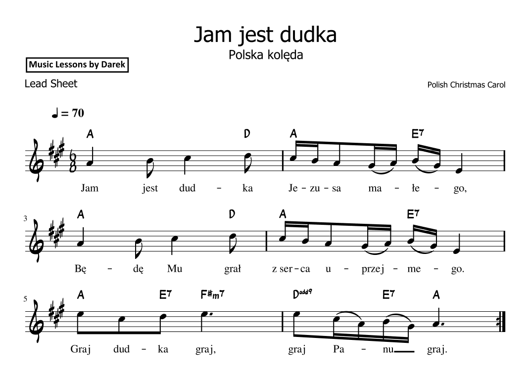 Jam jest dudka (Polish Christmas Carol) [Lead Sheet] (arr. Darek)