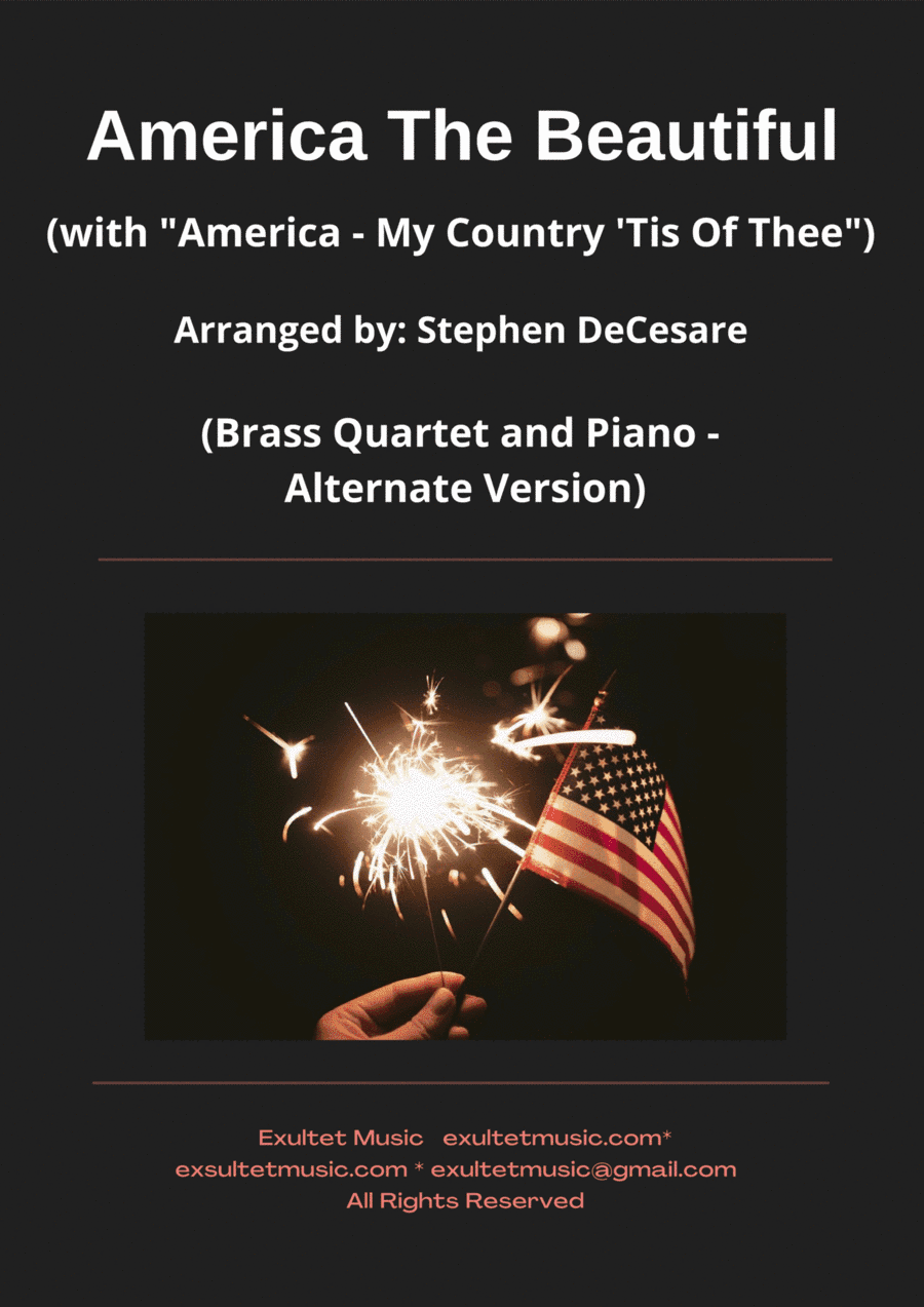 America The Beautiful (with "America - My Country 'Tis Of Thee") (Brass Quartet and Piano - Alt.) (arr. Stephen DeCesare)