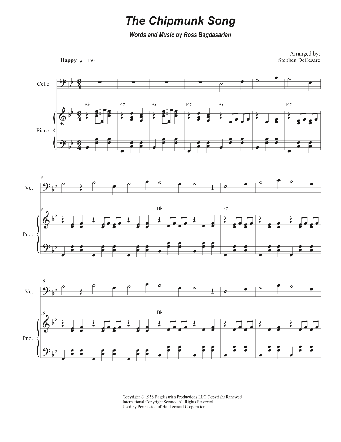 The Chipmunk Song (arr. Stephen DeCesare)