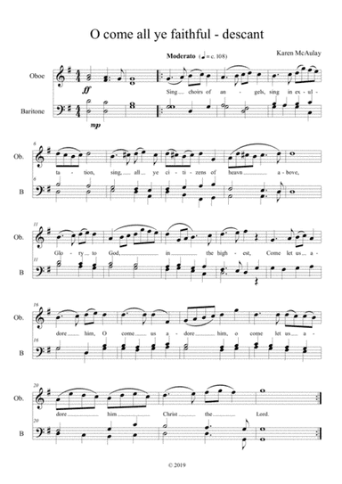 Adeste Fideles (O Come All Ye Faithful) new descant by Karen E McAulay (arr. Karen E McAulay)