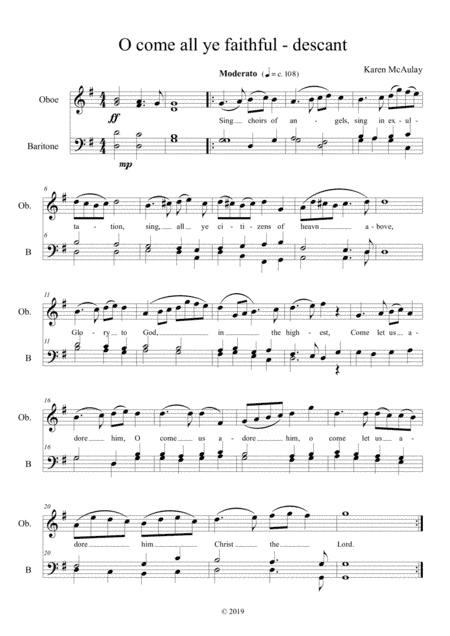 Adeste Fideles (O Come All Ye Faithful) new descant by Karen E McAulay (arr. Karen E McAulay)