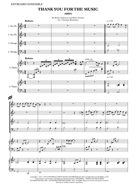 Thank You For The Music (arr. Christian Bennedsen)