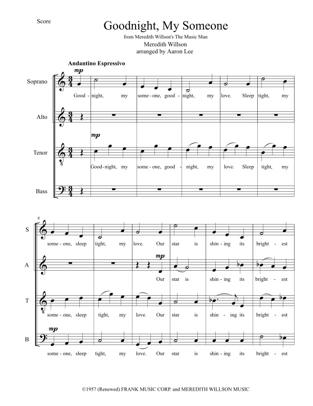 Goodnight, My Someone (arr. Aaron Lee)