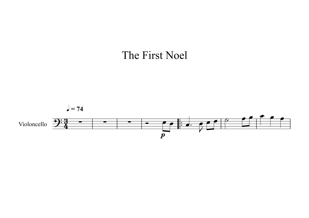 The First Noel (Cello) (arr. Digital Book Music)