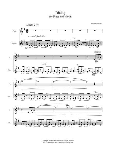 Dialog for Flute and Violin