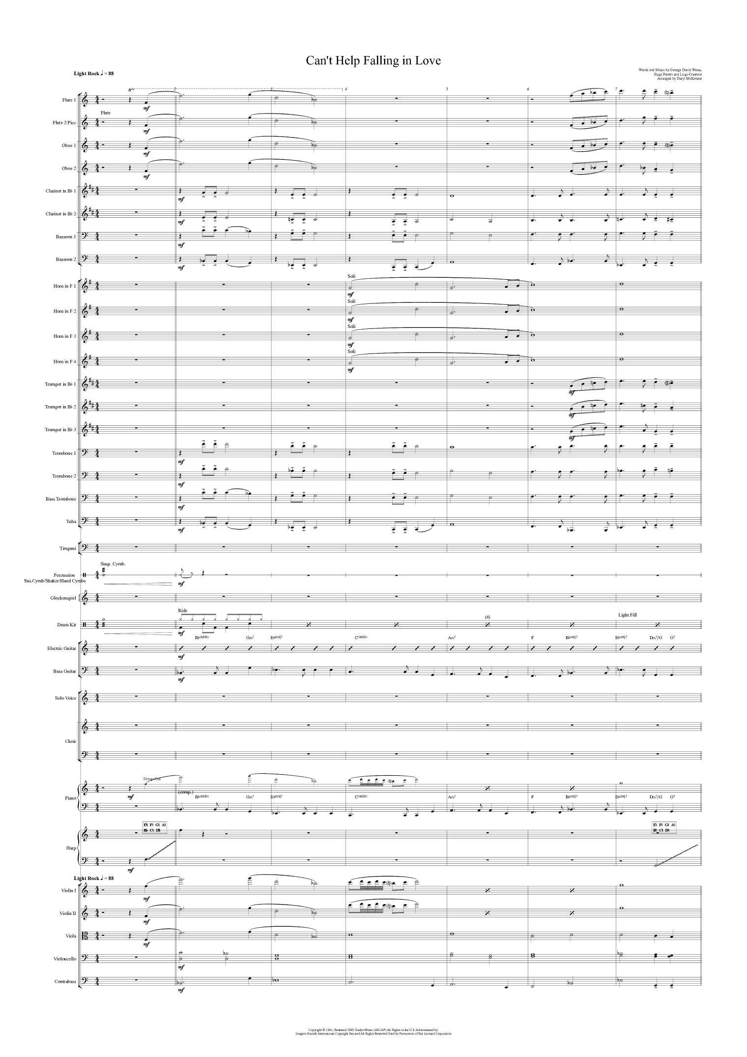 Can't Help Falling In Love (arr. Daryl McKenzie)