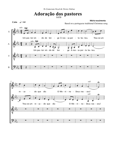 Adoração dos pastores (SATB a capella)