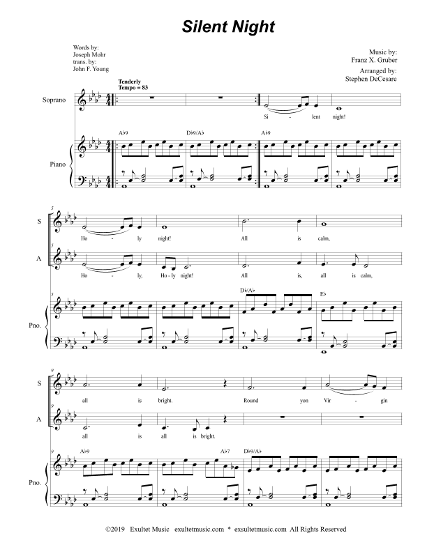 Silent Night (Duet for Soprano and Alto solo) (arr. Stephen DeCesare)