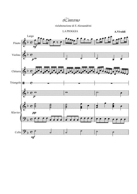 The four Seasons: Winter (La pioggia) (arr. Ester Alessandrini)