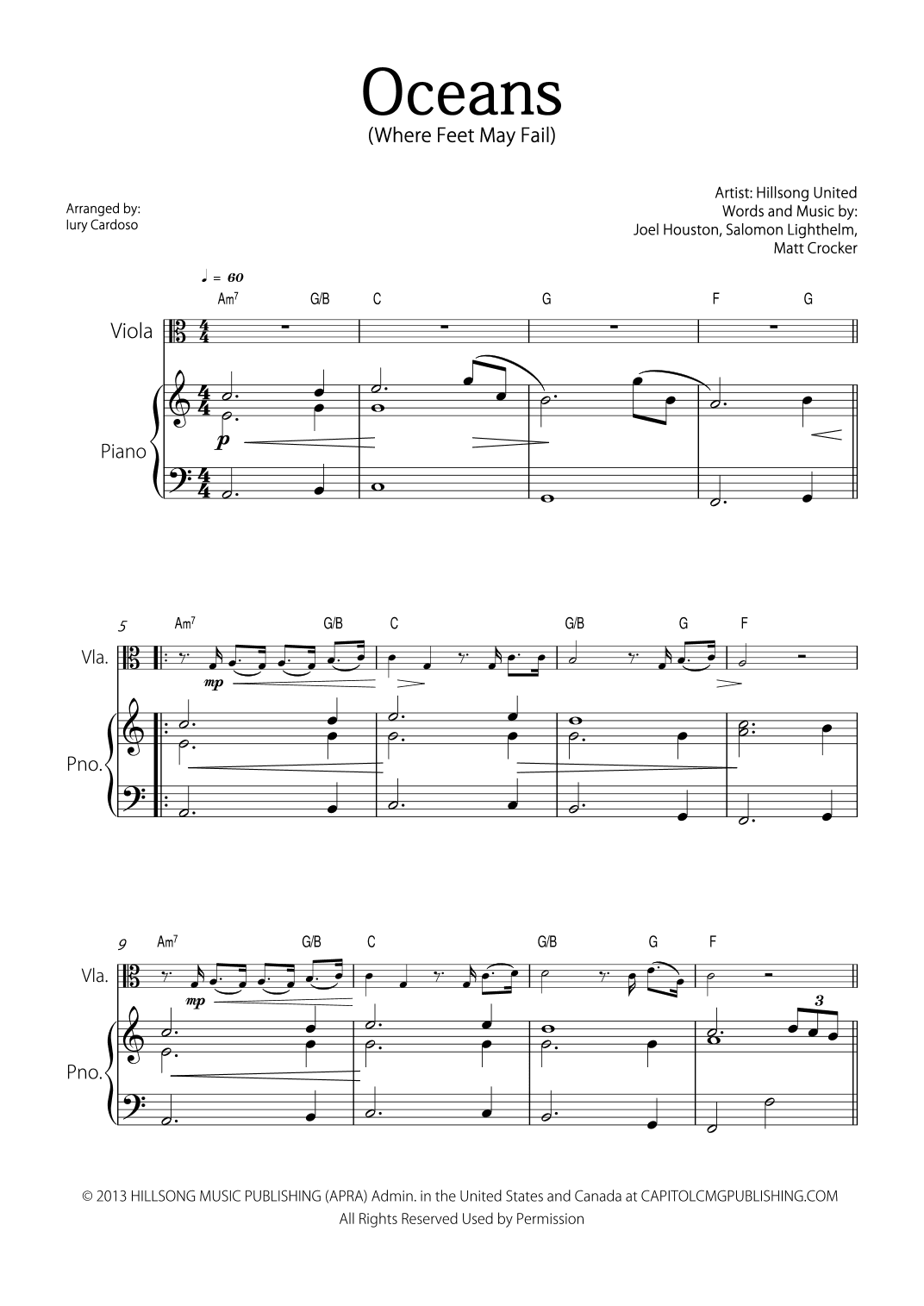 Oceans (where Feet May Fail) (arr. Iury Cardoso)