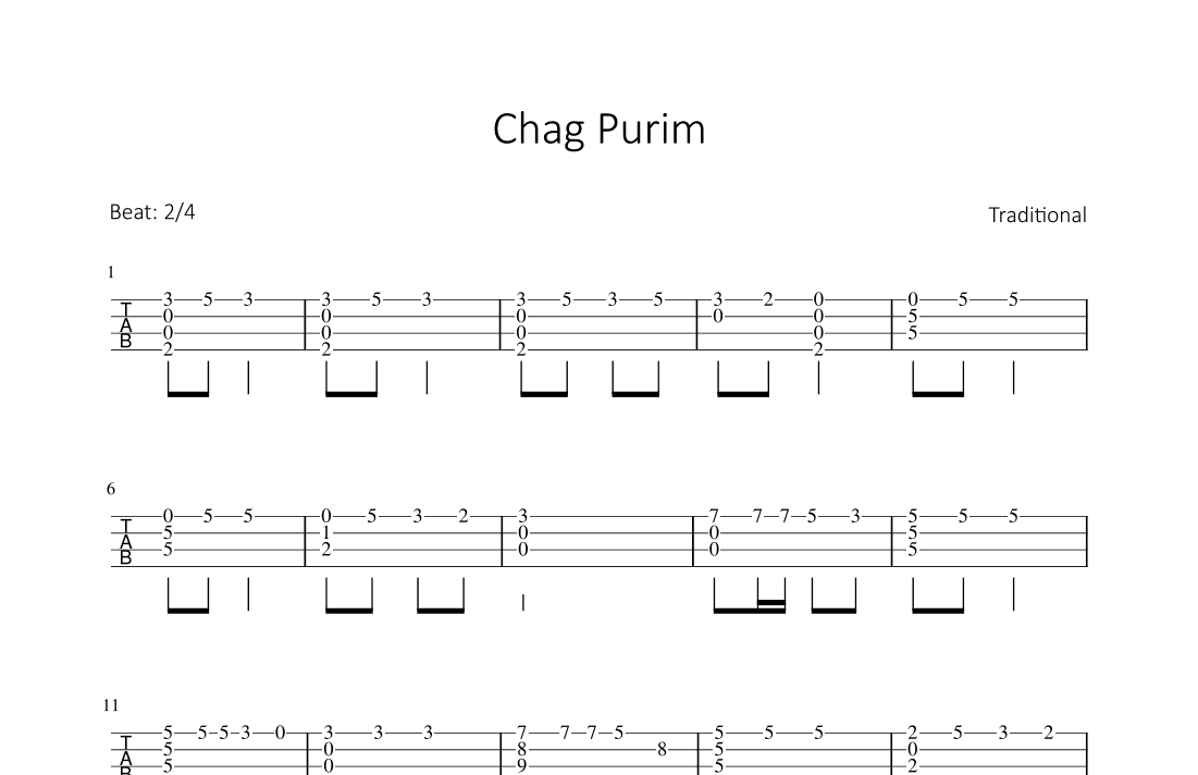 Chag Purim (arr. Bettina Schipp)
