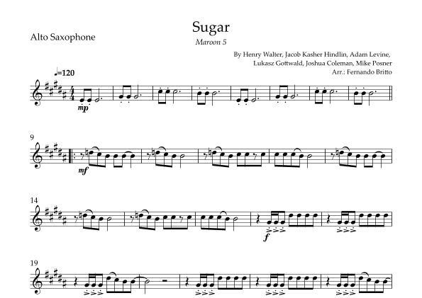 Sugar (arr. Fernando Britto)