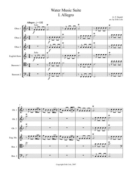 Water Music Suite, Mvt. 1 (arr. Erik Cole)