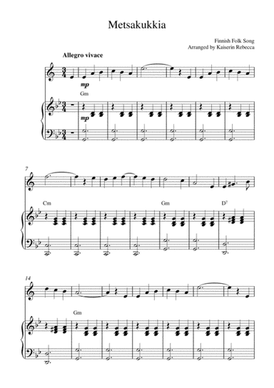 Metsakukkia (soprano saxophone solo and piano accompaniment) (arr. Kaiserin Rebecca)