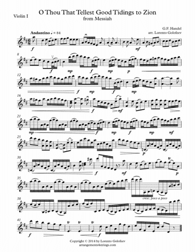 O Thou That Tellest Good Tidings to Zion from Messiah (arr. Lorento Golofeev)